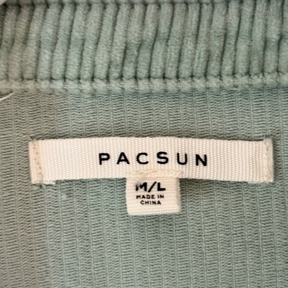 PacSun Womens Mint Green Jacket Oversized Raw Hem Button Closure Corduroy Sz M/L - Picture 7 of 8